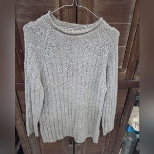 Carolyn Taylor Women's Pullover Sweater Grey Side Medium Long Sleeve